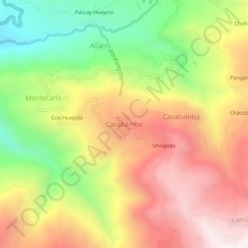 Mappa topografica Casabamba, altitudine, rilievo