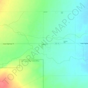 Mappa topografica Capulin, altitudine, rilievo