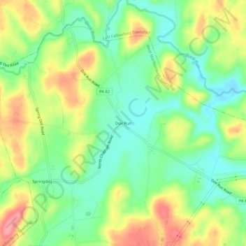 Mappa topografica Doe Run, altitudine, rilievo