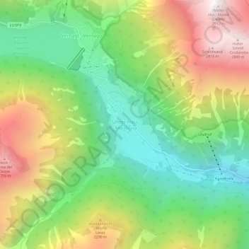 Mappa topografica Unser Frau, altitudine, rilievo