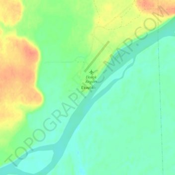 Mappa topografica Ekwok, altitudine, rilievo