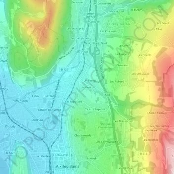 Mappa topografica Le Cluset, altitudine, rilievo