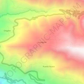 Mappa topografica La Laguna, altitudine, rilievo