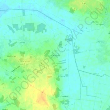 Mappa topografica La Turcaudais, altitudine, rilievo