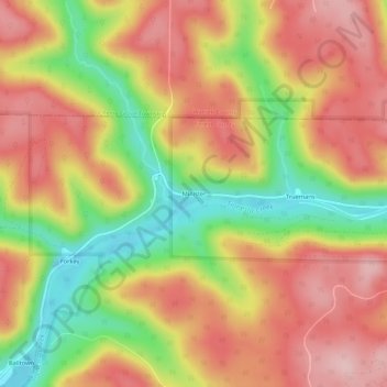 Mappa topografica Minister, altitudine, rilievo