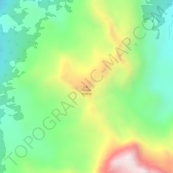 Mappa topografica Verde, altitudine, rilievo