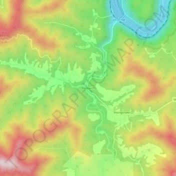 Mappa topografica Beckwith, altitudine, rilievo