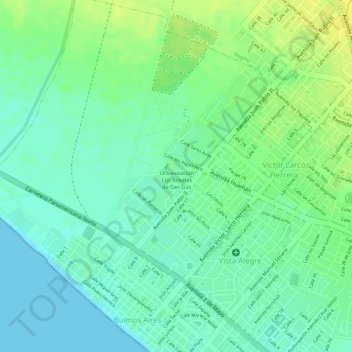 Mappa topografica D, altitudine, rilievo