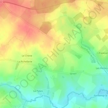 Mappa topografica La Brunière, altitudine, rilievo