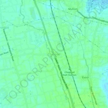 Mappa topografica Cheppad, altitudine, rilievo