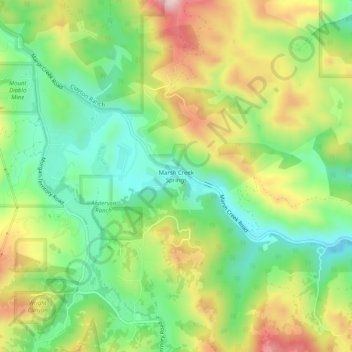 Mappa topografica Marsh Creek Springs, altitudine, rilievo