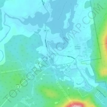 Mappa topografica Stratton, altitudine, rilievo