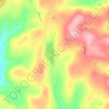 Mappa topografica Forest Lake, altitudine, rilievo