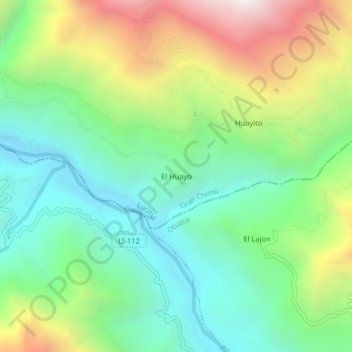 Mappa topografica El Huayo, altitudine, rilievo