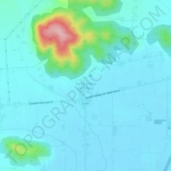 Mappa topografica Santa Maria La Palma, altitudine, rilievo
