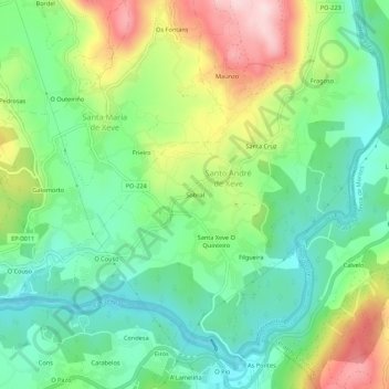 Mappa topografica Sobral, altitudine, rilievo