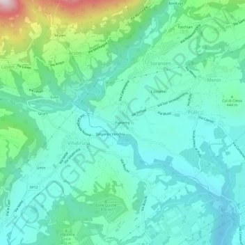 Mappa topografica Fianema, altitudine, rilievo