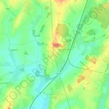Mappa topografica La Hutte, altitudine, rilievo