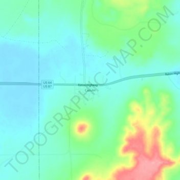 Mappa topografica Capulin, altitudine, rilievo