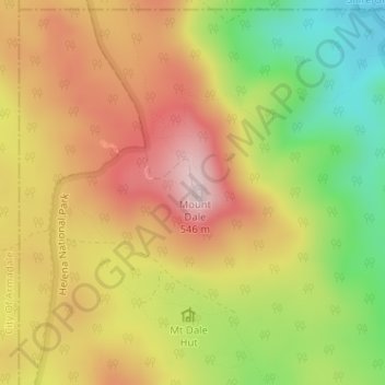 Mappa topografica Mt Dale Lookout, altitudine, rilievo