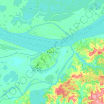 Mappa topografica Parintins, altitudine, rilievo
