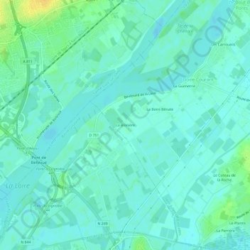 Mappa topografica La Blonière, altitudine, rilievo