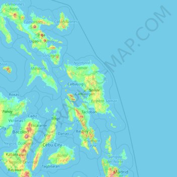 Mappa topografica Samar, altitudine, rilievo