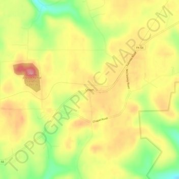 Mappa topografica Crown, altitudine, rilievo