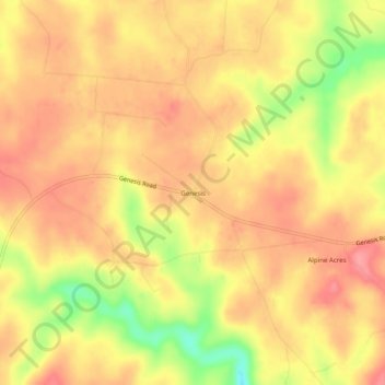 Mappa topografica Genesis, altitudine, rilievo