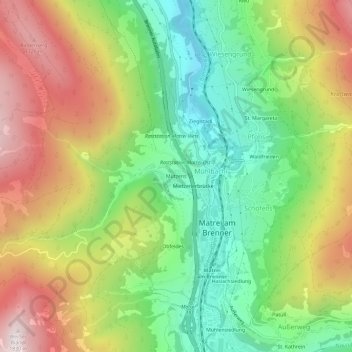 Mappa topografica Mützens, altitudine, rilievo