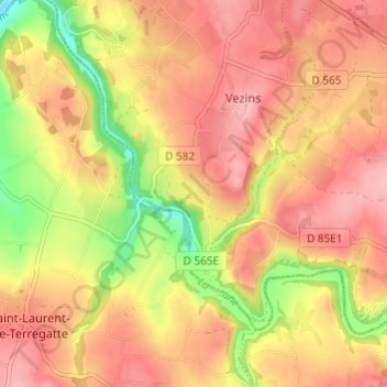 Mappa topografica Le Bois, altitudine, rilievo