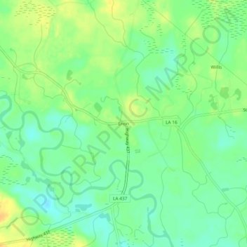 Mappa topografica Enon, altitudine, rilievo