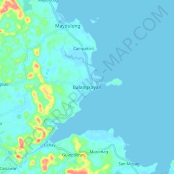 Mappa topografica Balangkayan, altitudine, rilievo