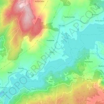 Mappa topografica Chaos, altitudine, rilievo