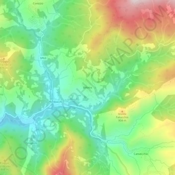 Mappa topografica Biforco, altitudine, rilievo