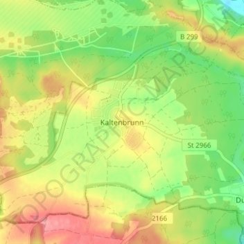 Mappa topografica Kaltenbrunn, altitudine, rilievo