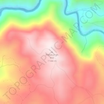 Mappa topografica Pittsburgh Hill, altitudine, rilievo