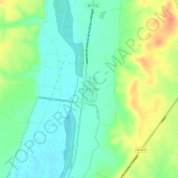 Mappa topografica Valdebótoa, altitudine, rilievo