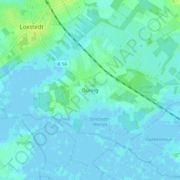 Mappa topografica Düring, altitudine, rilievo