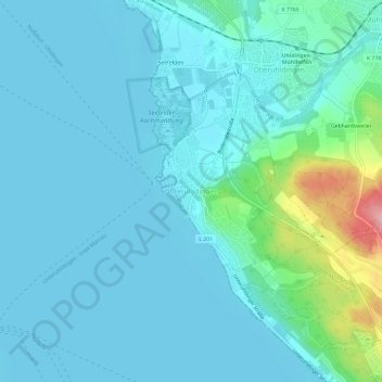 Mappa topografica Unteruhldingen, altitudine, rilievo