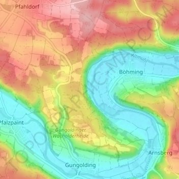Mappa topografica Regelmannsbrunn, altitudine, rilievo
