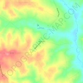 Mappa topografica Blueville, altitudine, rilievo