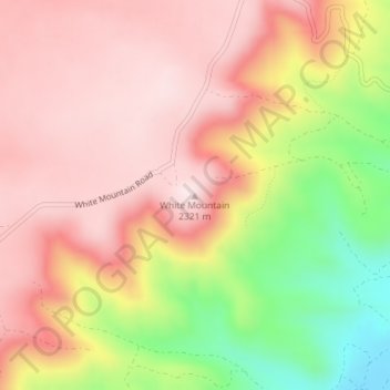 Mappa topografica White Mountain, altitudine, rilievo