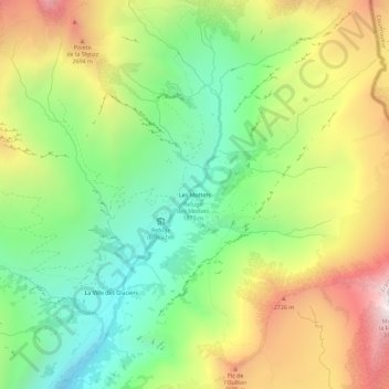 Mappa topografica Les Mottets, altitudine, rilievo