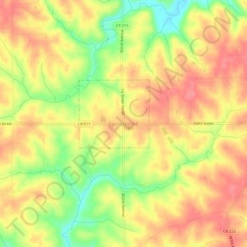 Mappa topografica Springbrook, altitudine, rilievo