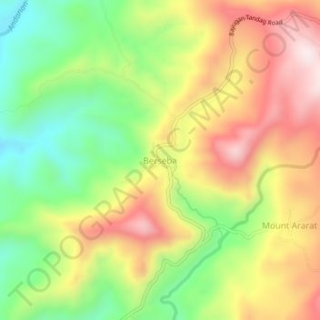 Mappa topografica Berseba, altitudine, rilievo