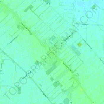 Mappa topografica Cottam, altitudine, rilievo