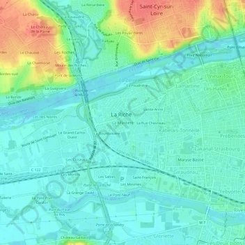 Mappa topografica La Rifardière, altitudine, rilievo