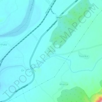 Mappa topografica Derna, altitudine, rilievo