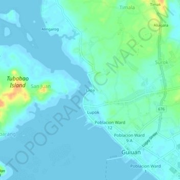 Mappa topografica Lapa, altitudine, rilievo
